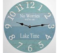 Nessun Problema, Siamo A Lake Time - Lake Time Rotondo Orologio Da Parete Facile Lettura Orologio Muro Silenzioso Quarzo Orologi Da Appendere Per Interno Scuola Casa 25Cm