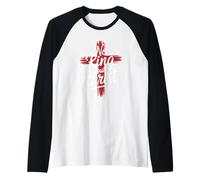 Nessun re Cristiano Tranne Cristo Croce Dio Gesù Fede Maglia con Maniche Raglan