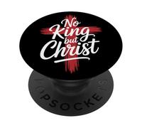 Nessun re cristiano tranne Cristo Croce Dio Gesù Fede PopSockets PopGrip Adesivo