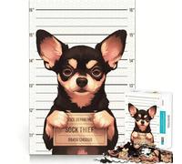 Nessun rimpianto - La foto segnaletica di un Toy Terrier - Puzzle da 1000 pezzi per adolescenti - Gioco rilassante con bordi netti - Regalo di alta qualità (38x52cm)