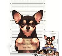 Nessun rimpianto - La foto segnaletica di un Toy Terrier - Puzzle da 1000 pezzi per adolescenti - Gioco rilassante con bordi netti - Regalo di alta qualità (38x52cm)