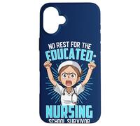 Nessun riposo per la scuola infermieristica educata sopravvissuto divertente infermiera Custodia per iPhone 16 Plus