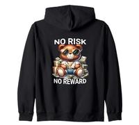 Nessun rischio nessun ricompensa Hustle Teddybear Streetwear look Felpa con Cappuccio