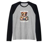 Nessun rischio nessun ricompensa Hustle Teddybear Streetwear look Maglia con Maniche Raglan
