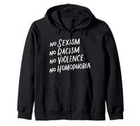 Nessun sessismo Razzismo Violenza Omofobia Anti-razzista Felpa con Cappuccio