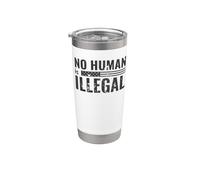 Nessun umano è illegale - Protesta politica Bicchiere termico in acciaio inox doppia parete
