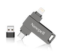【Nessuna APP】Nanopell Chiavetta USB 32 GB, Chiavetta USB lphone Viene Utilizzata per Espandere Memoria Aggiuntiva del Telefono. Memoria Esterna lphone per i0S/Android/PC. Con Adattatore USB Separato.