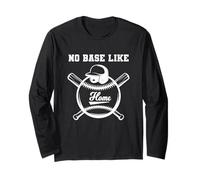 Nessuna Base Come Base Base Base Divertente Palla da Baseball Gioco di Parole Maglia a Manica