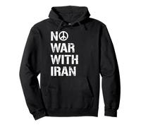 Nessuna guerra con l'Iran segno di pace Anti protesta della terza guerra mondiale Felpa con Cappuccio
