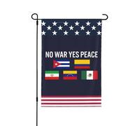 Nessuna guerra, sì pace, Colombia, Iran, Venezuela, Messico, Cuba, bandiera per esterni, bandiere da giardino bifacciali, bandiera da giardino
