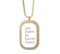 Nessuna notizia Buone notizie Art Deco Fashion Collana Ciondolo Diamante Cristallo Gioielli D'oro