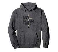 Nessuna Paura con la Fede la Vita è Spaventosa Senza Gesù Christian Felpa con Cappuccio, Unisex per Adulti, Grigio Scuro, XXL