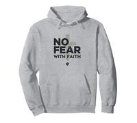 Nessuna Paura con la Fede la Vita è Spaventosa Senza Gesù Christian Felpa con Cappuccio, Unisex per Adulti, Grigio Melange, S