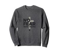 Nessuna Paura con la Fede la Vita è Spaventosa Senza Gesù Christian Felpa, Unisex per Adulti, Grigio Scuro, XXL