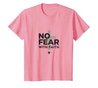 Nessuna Paura con la Fede la Vita è Spaventosa Senza Gesù Christian Maglietta, Bambini, Rosa, 3 Anni