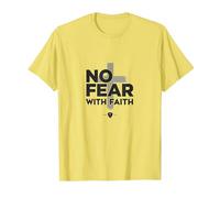 Nessuna Paura con la Fede la Vita è Spaventosa Senza Gesù Christian Maglietta, Uomo, Limone, S