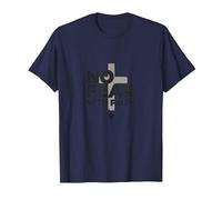 Nessuna Paura con la Fede la Vita è Spaventosa Senza Gesù Christian Maglietta, Uomo, Navy, 3XL