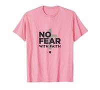 Nessuna Paura con la Fede la Vita è Spaventosa Senza Gesù Christian Maglietta, Uomo, Rosa, XXL