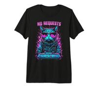 Nessuna Richiesta Casa Cat DJ Rave EDM Musica Deejay Equalizzatore Maglietta Premium