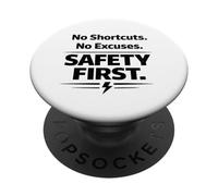Nessuna scorciatoia. Nessuna scusa. Sicurezza prima | Slogan sul posto di lavoro PopSockets PopGrip Adesivo