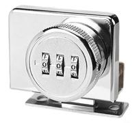 Nessuna serratura di vetro del Governo del trapano con sicurezza Keyless in | Serratura con password per ante spesse 3-8 mm, design moderno minimalista per vetrine domestiche (argento B)
