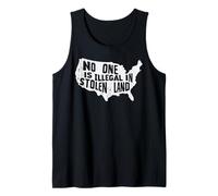 Nessuno illegale in Terra rubata Mappa degli Stati Uniti immigrati Uomini Donne Bambino Canotta