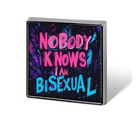 Nessuno sa che sono bisessuale. Spilla quadrata elegante, spilla, bottone, distintivo, senza cuciture, per ogni occasione.