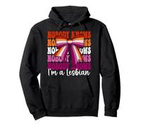 Nessuno sa Che Sono Una lesbica Funny Lesbian Pride Flag LGBTQ Felpa con Cappuccio
