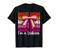 Nessuno sa Che Sono Una lesbica Funny Lesbian Pride Flag LGBTQ Maglietta