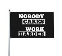 Nessuno se ne frega - Bandiera decorativa per esterni Work Harder Premium 9,1 x 1,5 m - Colori vivaci, antivento e resistente all'acqua - Ideale per giardino ed eventi