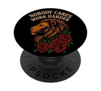 Nessuno si preoccupa lavorare di più forza del leone motivazione del potere PopSockets PopGrip Adesivo