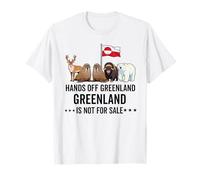 Nessuno tocchi la Groenlandia Non è in Vendita: la Bandiera degli Animali della Danimarca Maglietta