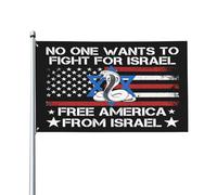 Nessuno vuole combattere per Israele bandiera Libera l'America da Israele 3x5 Bandiere Cartello da giardino Striscioni da giardino