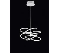 NEST Sospensione in metallo verniciato bianco diffusori silicone LED 100W 8000LM 3000K diametro 60cm