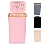 Nest Zest Cesto portabiancheria doppio da 100 l con coperchio, 2 scomparti per ordinare il lavaggio, cesto portabiancheria con guida alla cura e 2 sacchetti interni rimovibili, cesto per vestiti