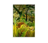 Nestemfo Poster su tela, motivo: tigre in una tempesta tropicale, decorazione artistica da parete per ufficio e casa, 20 x 30 cm
