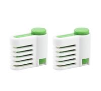 Nesthetics 2 affettatrici per torte fai da te, ausiliarie per stratificazione, fetta di pane, taglio toast, affettatrice a 5 strati, strumento di fissaggio da cucina (2, verde), livellatore per torte