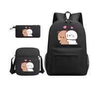 Nesthome 3 in1 Carino Bubu e Dudu Ragazzi Ragazze scolastico Leggero Cartella Borsa Adolescenti per la scuola Daypacks Borsa a spalla