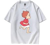 Nesthome Anime Ponyo T-Shirts Ponyo sulla scogliera Maniche Corte Pullover Ponyo Sousuke Summer T-Shirts Carino Ponyo Fans Abbigliamento