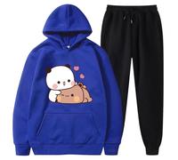 Nesthome Felpa con Cappuccio + Pantaloni Set Due Pezzi Kawaii Panda Bear Hug Bubu e Dudu Flower I Love You Valentines Days Funny Gift