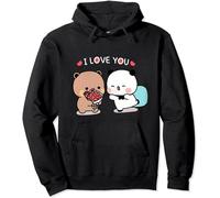 Nesthome Kawaii Panda Bear Hug Bubu Dudu I Love You Unisex Pullover Felpa con Cappuccio