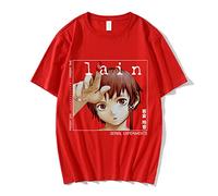 Nesthome Serial Experiments Lain Iwakura T-Shirt Vintage Anime Maglietta Unisex Manga Graphic Tee Shirt di Grandi Dimensioni