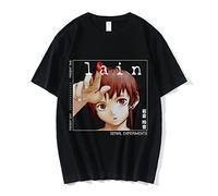Nesthome Serial Experiments Lain Iwakura T-Shirt Vintage Anime Maglietta Unisex Manga Graphic Tee Shirt di Grandi Dimensioni
