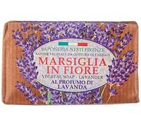Nesti Dante Sapone Vegetale Marsiglia in Fiore alla Lavanda - 125g - Naturale, Biodegradabile, Corpo e Viso, Pelli Sensibili, Saponetta mani, Bagnoschiuma solido