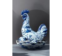 Nesting Blue Floral Porcelain Chicken and Eggs Journal: a LINED notebook for self-expression