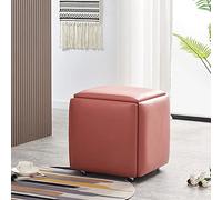 Nesting Ottoman Cube Chair - Sgabello impilabile 5 in 1 con ruote, poggiapiedi versatile per soggiorno e sala da pranzo