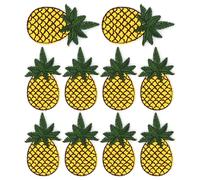 NESTINGHO 10 Pezzi Toppe Ricamate Ananas in Dacron Giallo Adesive Termoadesive per Bluse e Borse Decorazioni Fai da Te per Tessuti e Accessori