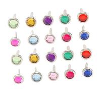 NESTINGHO 100 Pezzi Fermacampioni Rotondi in Acrilico e Ferro 8x15mm per Scrapbooking e Fai da Te Facile Installazione e Colori Assortiti Colore Casuale