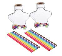 NESTINGHO 1set Bottiglie dei Desideri in Plastica Trasparente con Carta Origami Colorata per Decorazioni e Regali Bottiglie Artigianali Piccole per DIY Compleanni e Confessioni Materiale