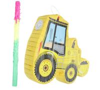NESTINGHO 1set Pinata Escavatore Giallo per Festa Compleanno Decorazione Colorata e Divertente Gioco con Bastone per Dolci e Sorpresa Tema Costruzioni e Mezzi Giocattolo